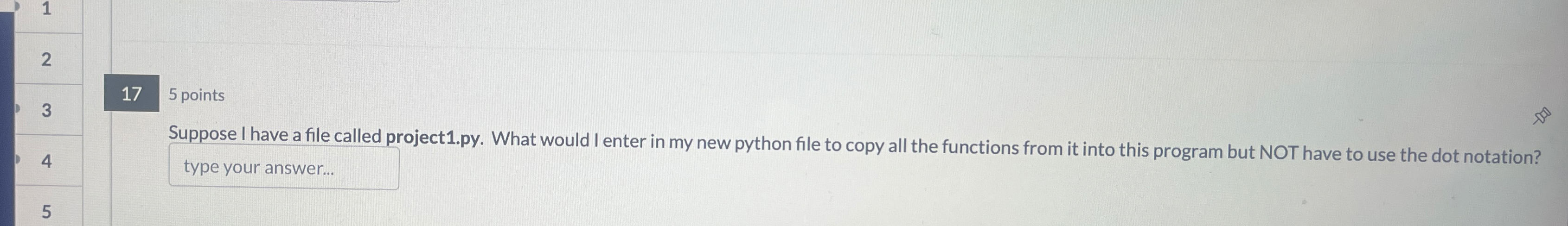 Suppose I have a file called project 1 . py .