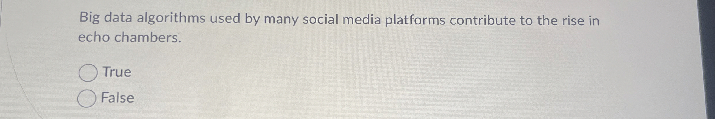 Big data algorithms used by many social media