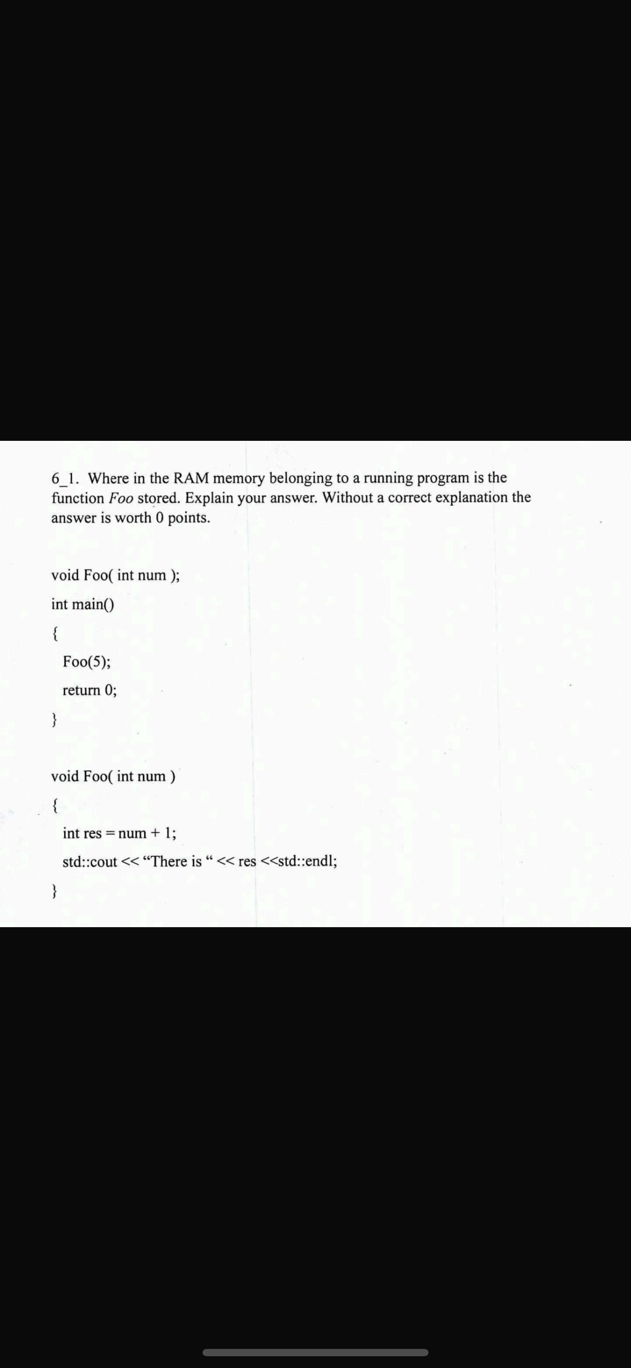 6 _ 1 . Where in the RAM memory belonging to a