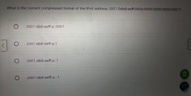 What is the correct compressed format of the IPv