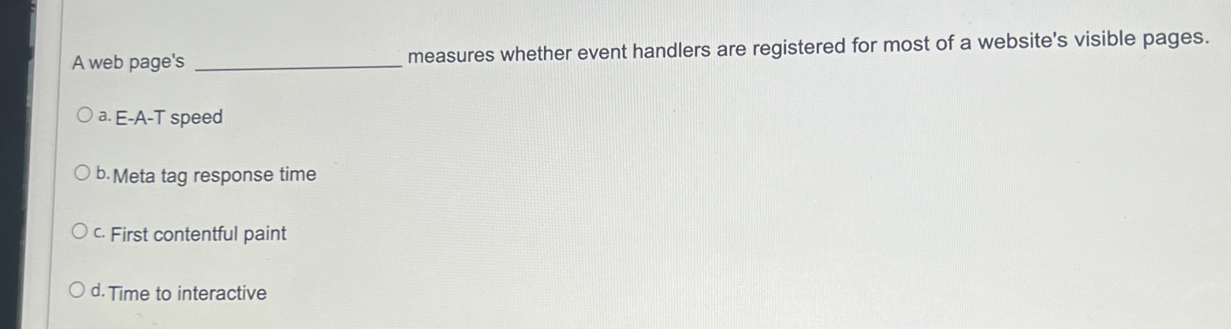 A web page's measures whether event handlers are