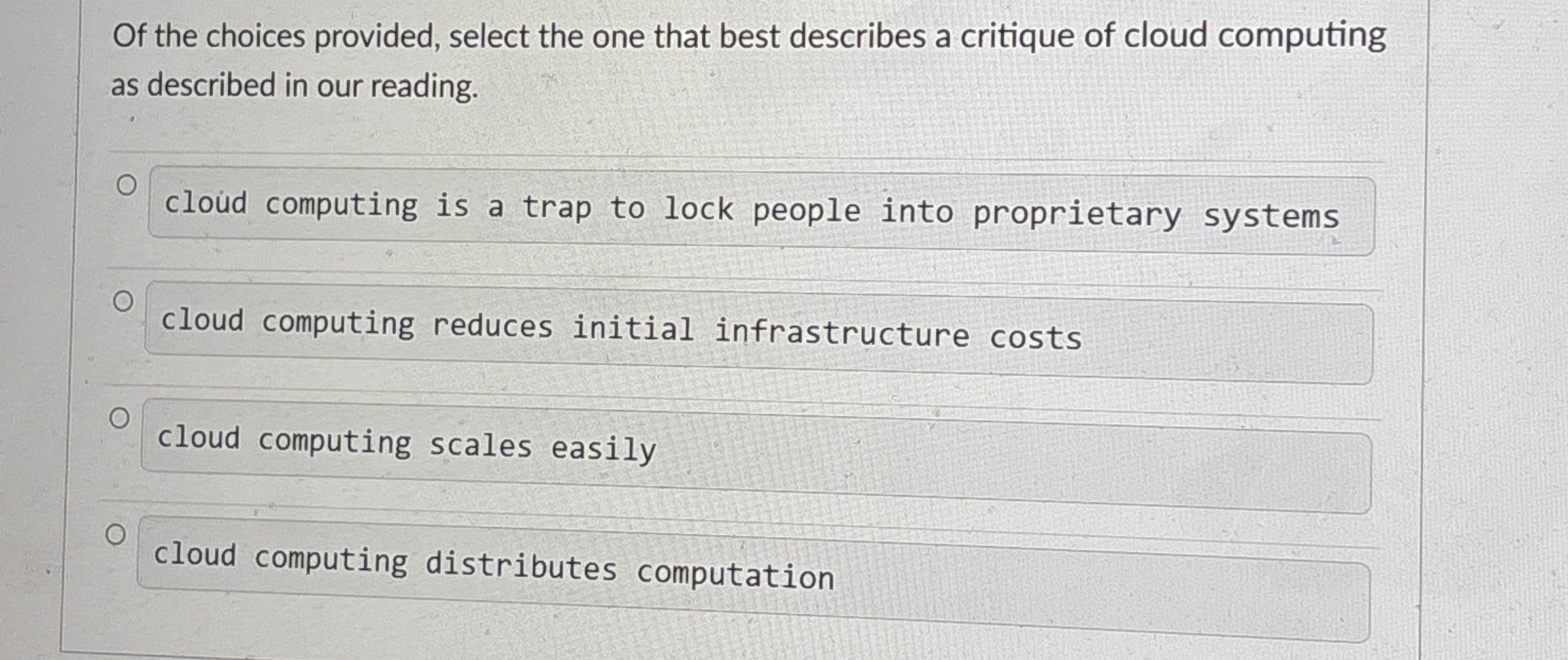 Of the choices provided, select the one that best