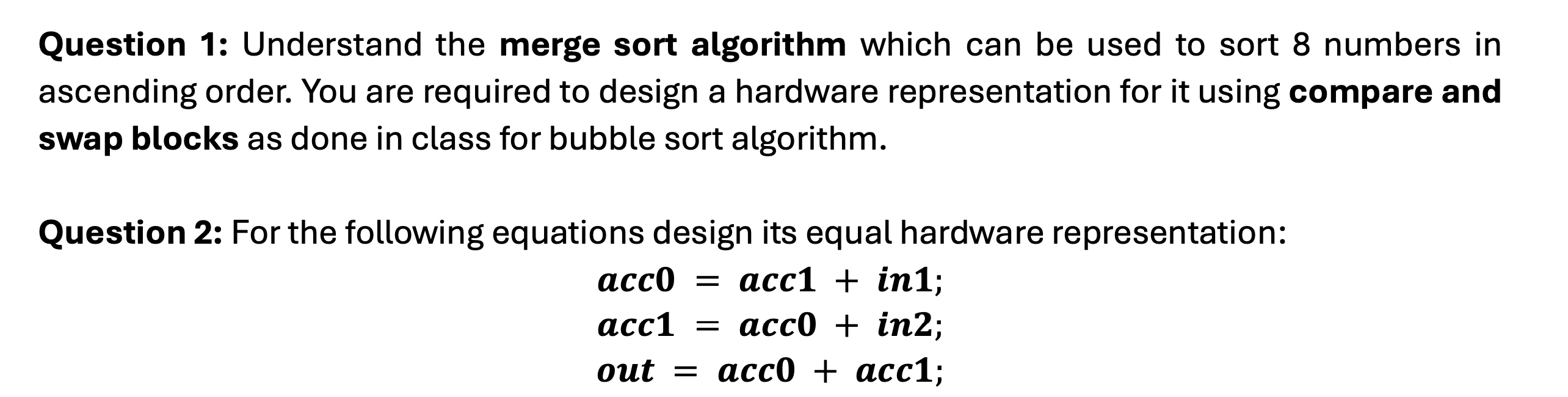 Question 1 : Understand the merge sort algorithm