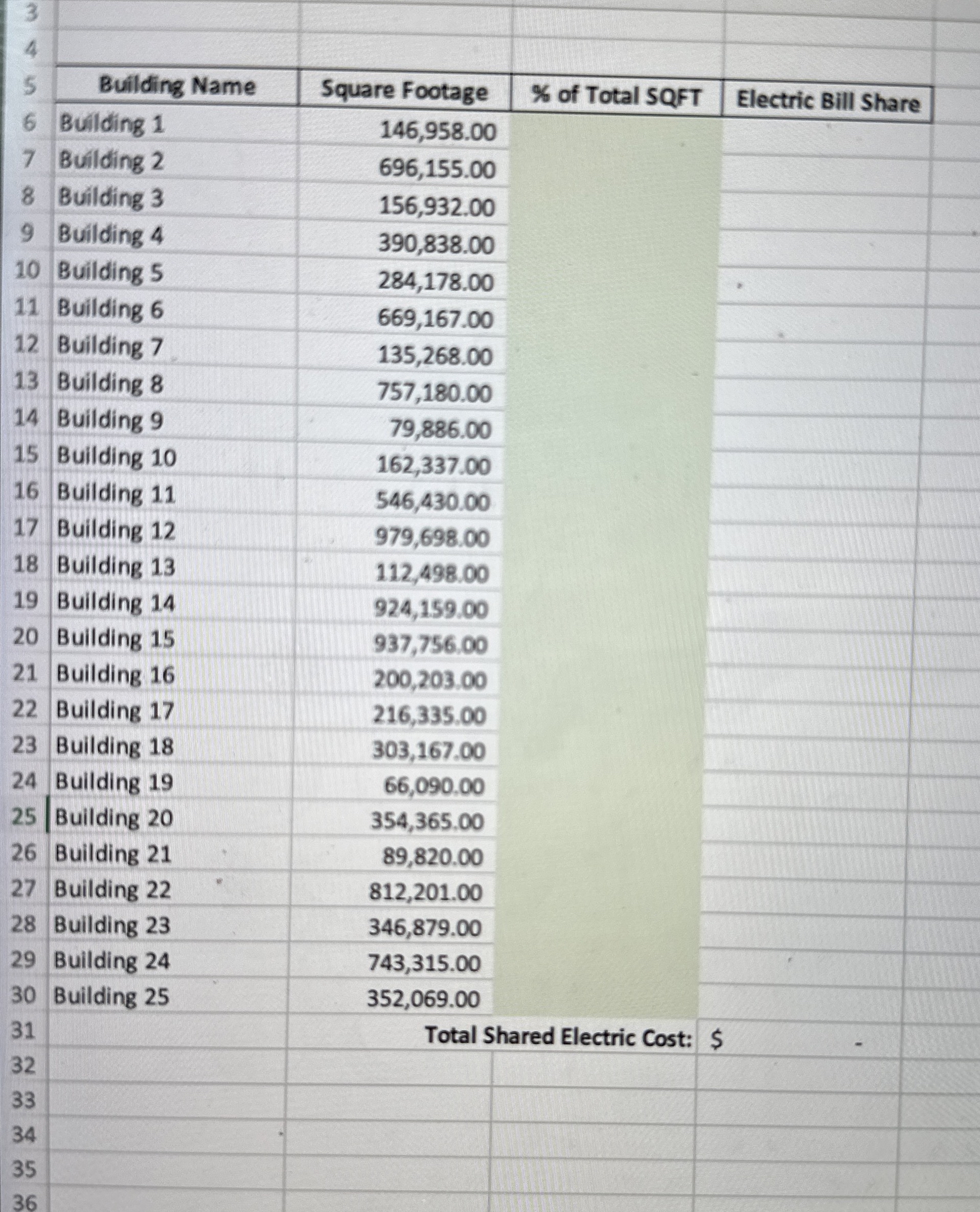 Given the consolidated electric bill amount,