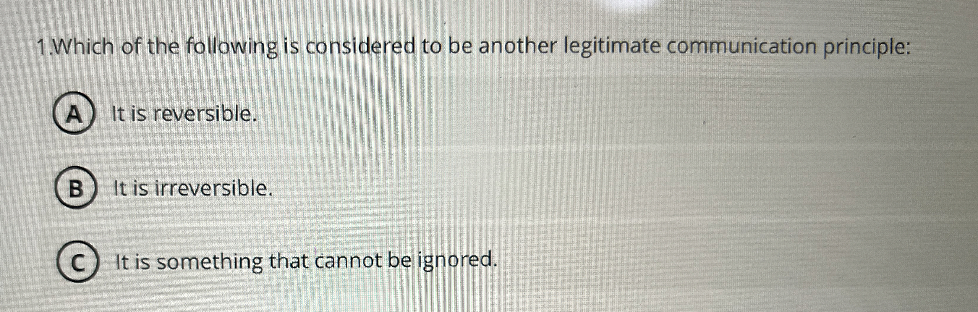 1 . Which of the following is considered to be