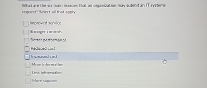 What are the six main reasons that an