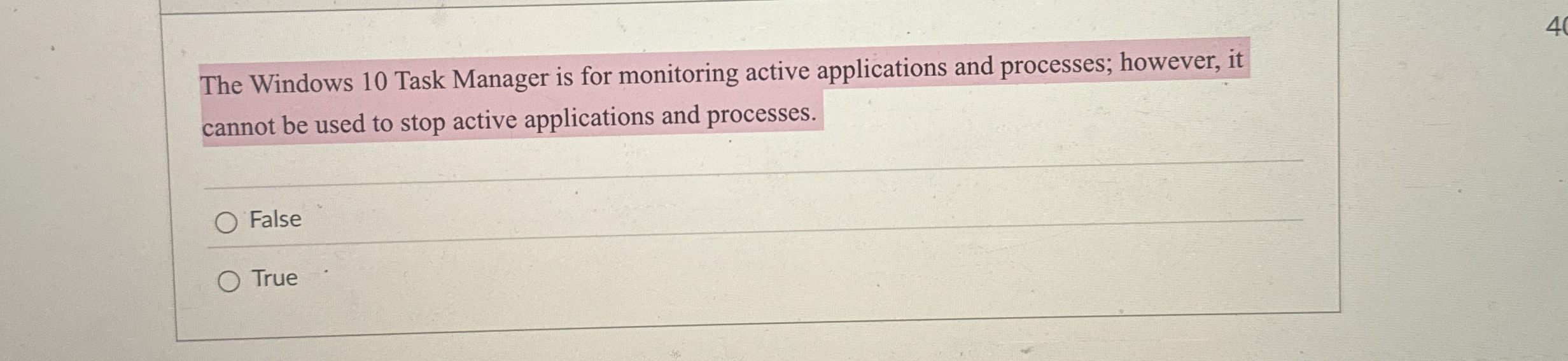 The Windows 1 0 Task Manager is for monitoring