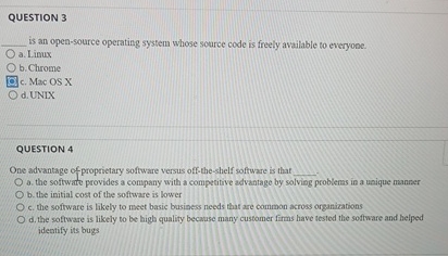 QUESTION 3 is an open - source operating system