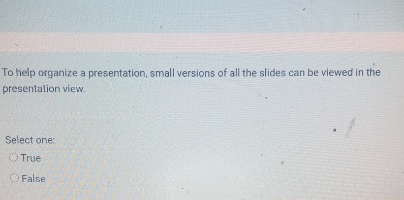 To help organize a presentation, small versions