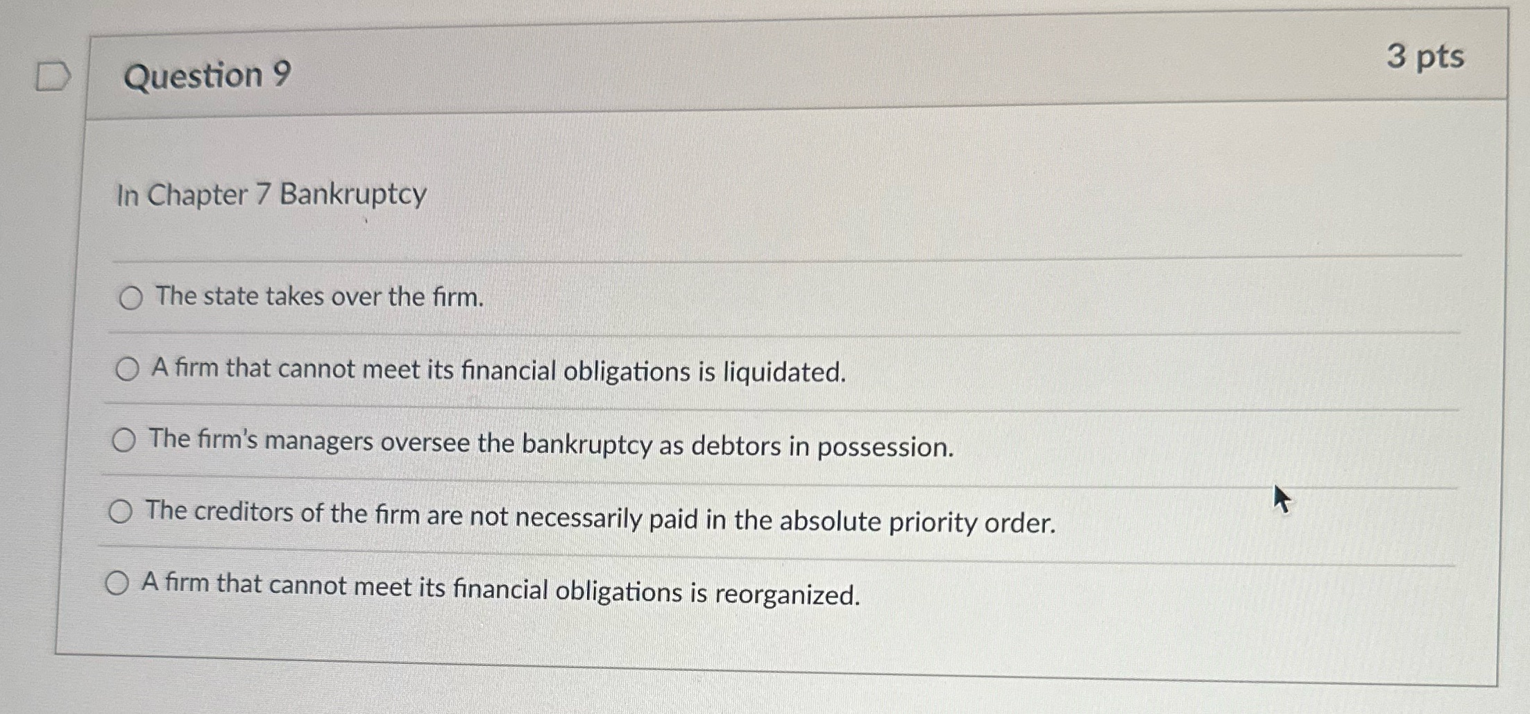 Question 9 3 pts D Question 9 In Chapter 7
