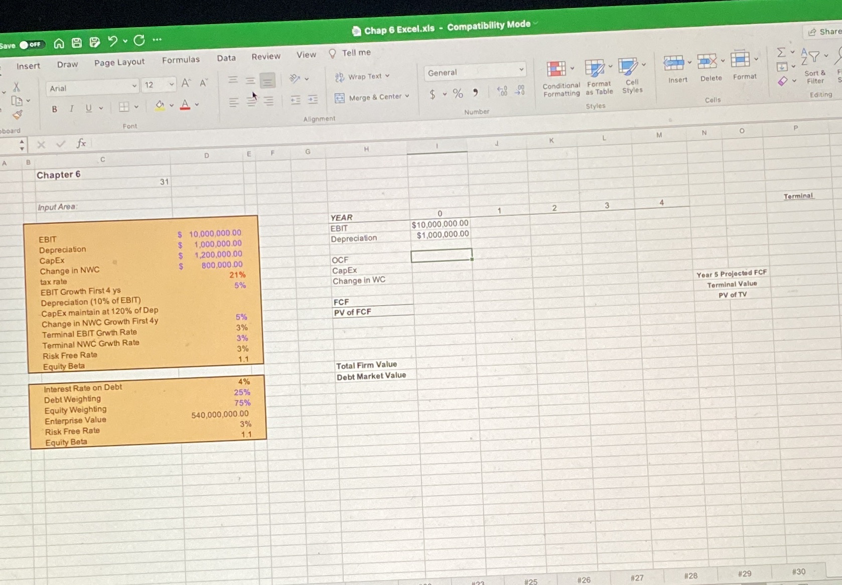 ave O OFF A B 9 2 . C ... Chap 6 Excel.xis -