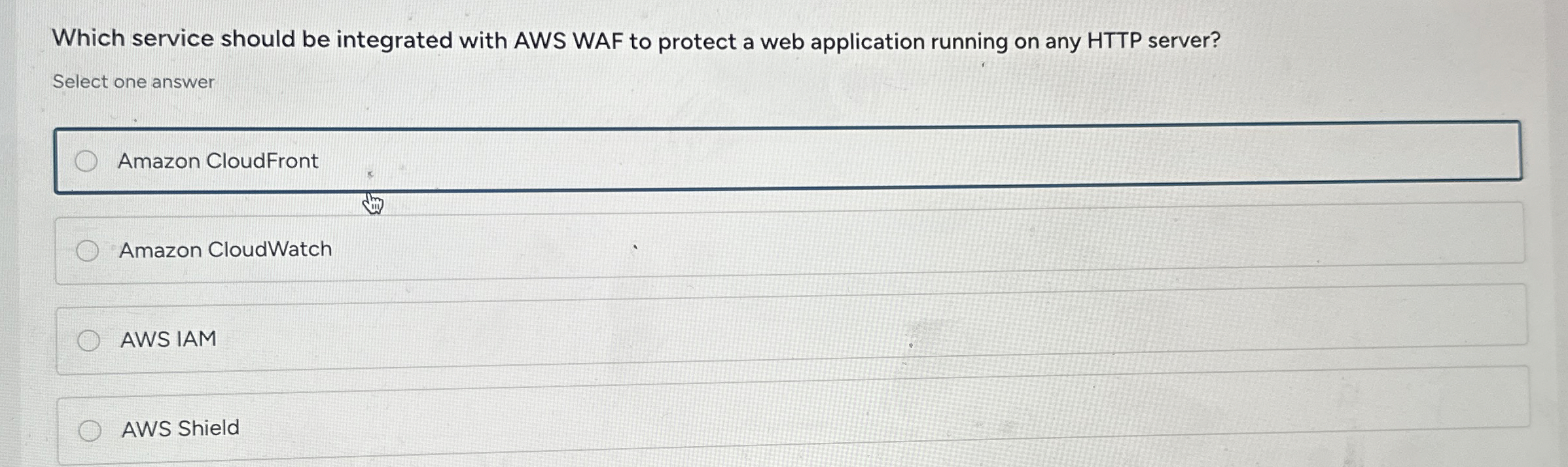 Which service should be integrated with AWS WAF