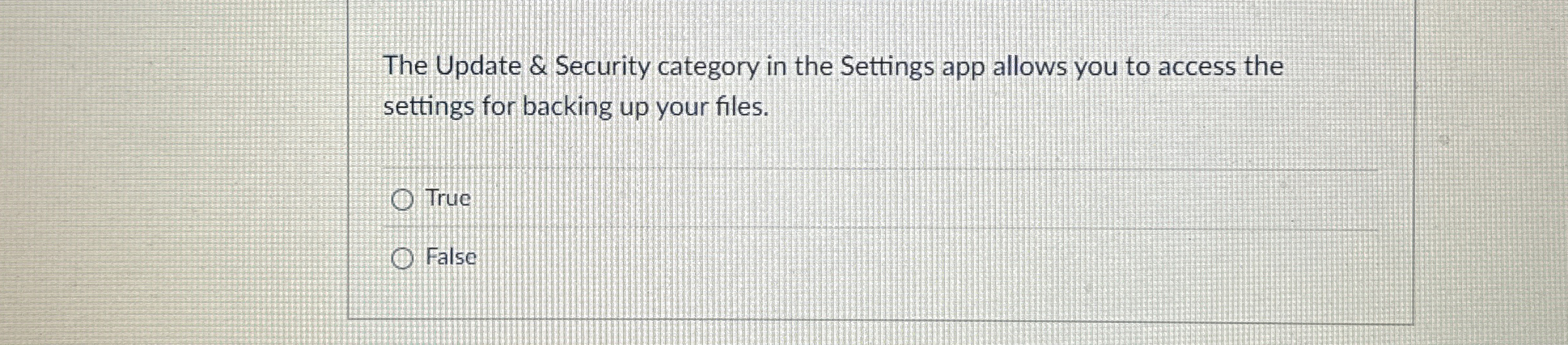 The Update & Security category in the Settings