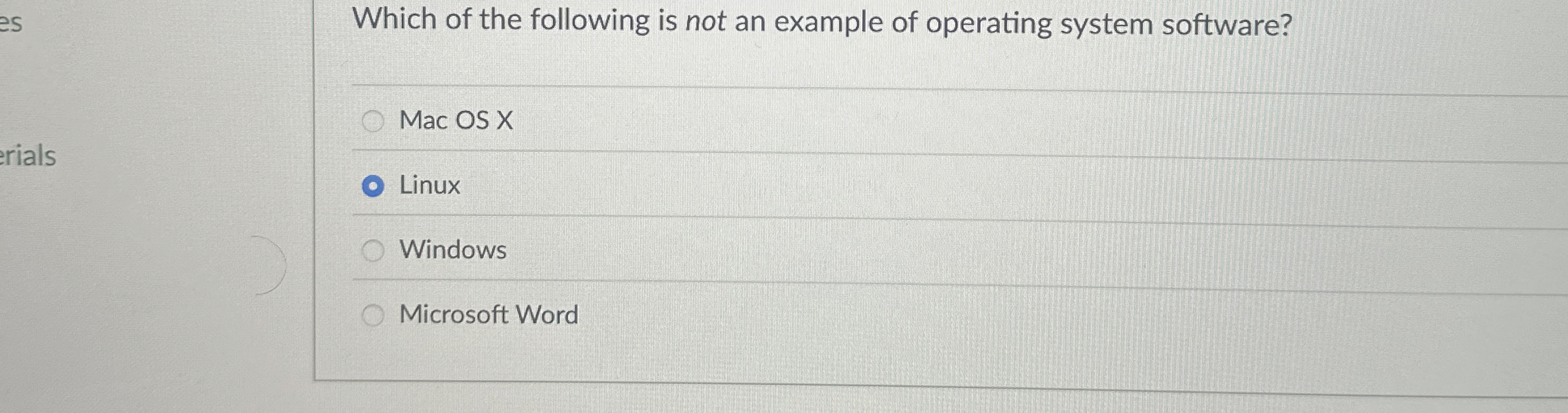 Which of the following is not an example of