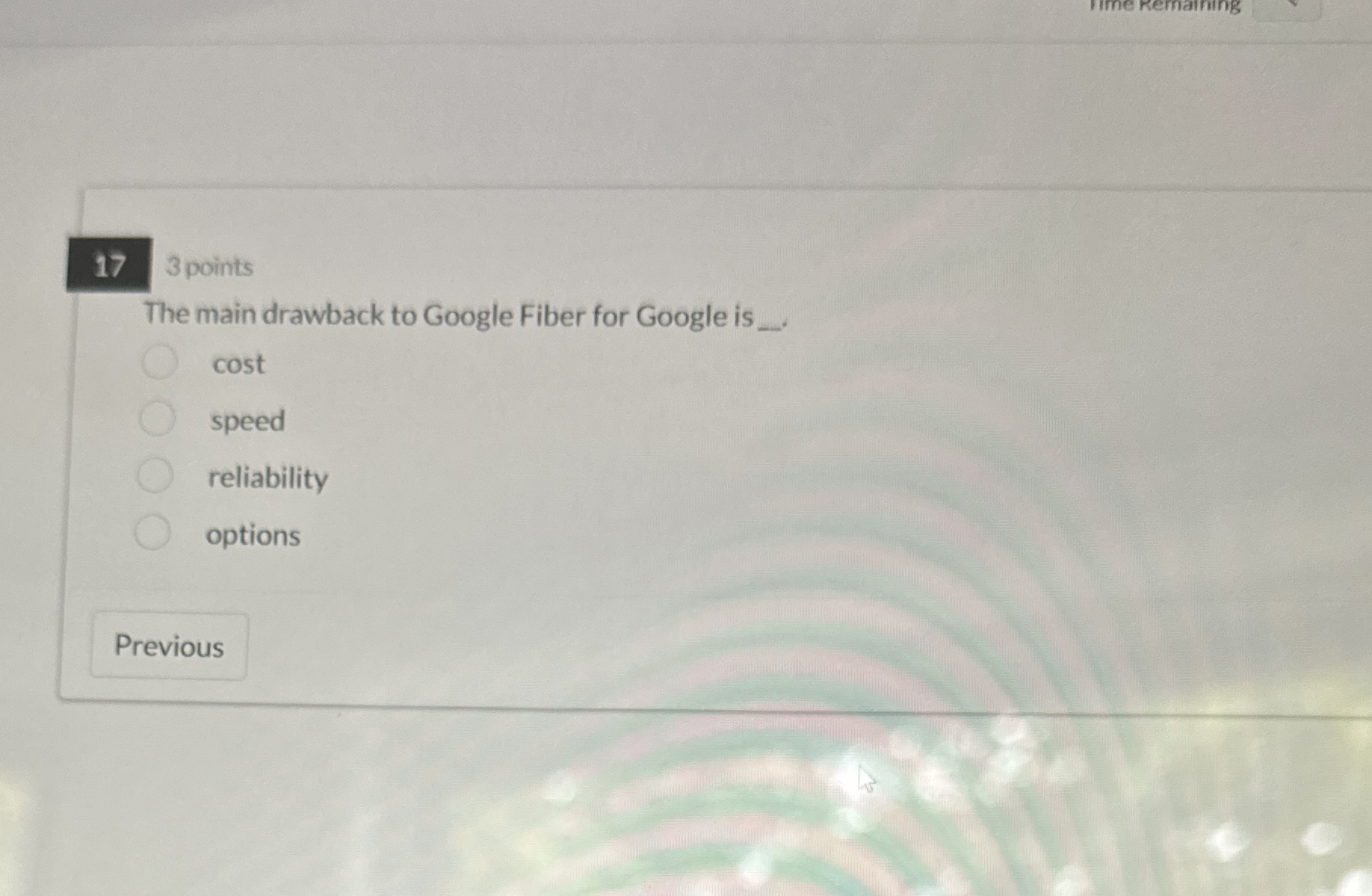 1 7 3 points The main drawback to Google Fiber