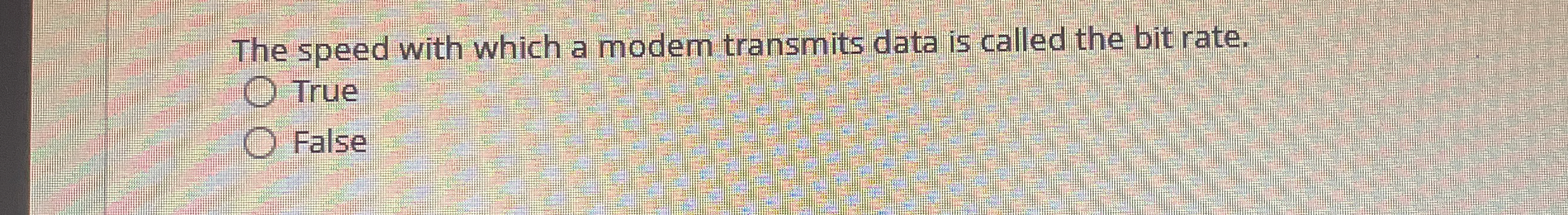 The speed with which a modem transmits data is
