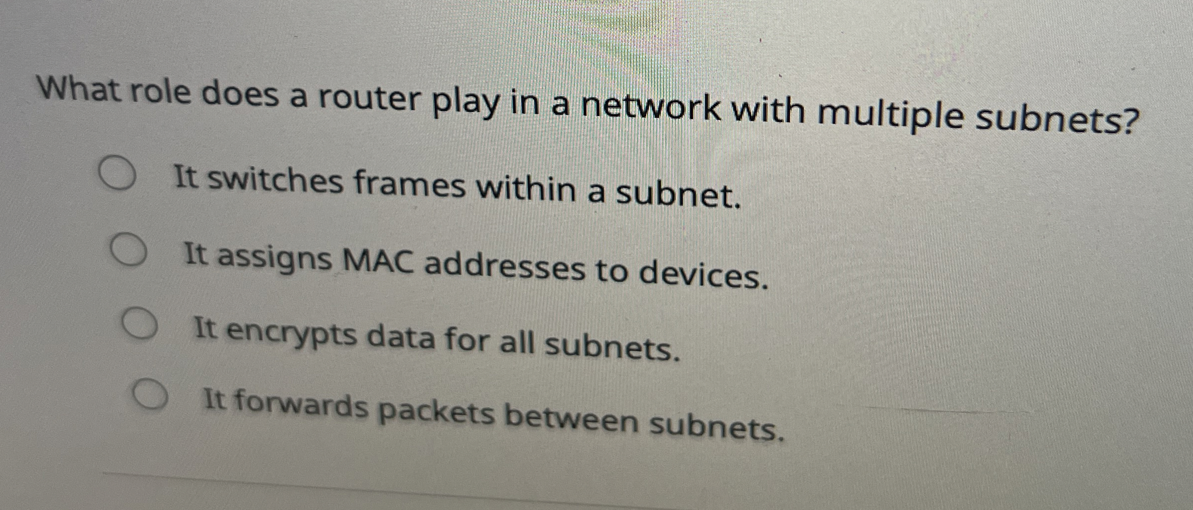 What role does a router play in a network with