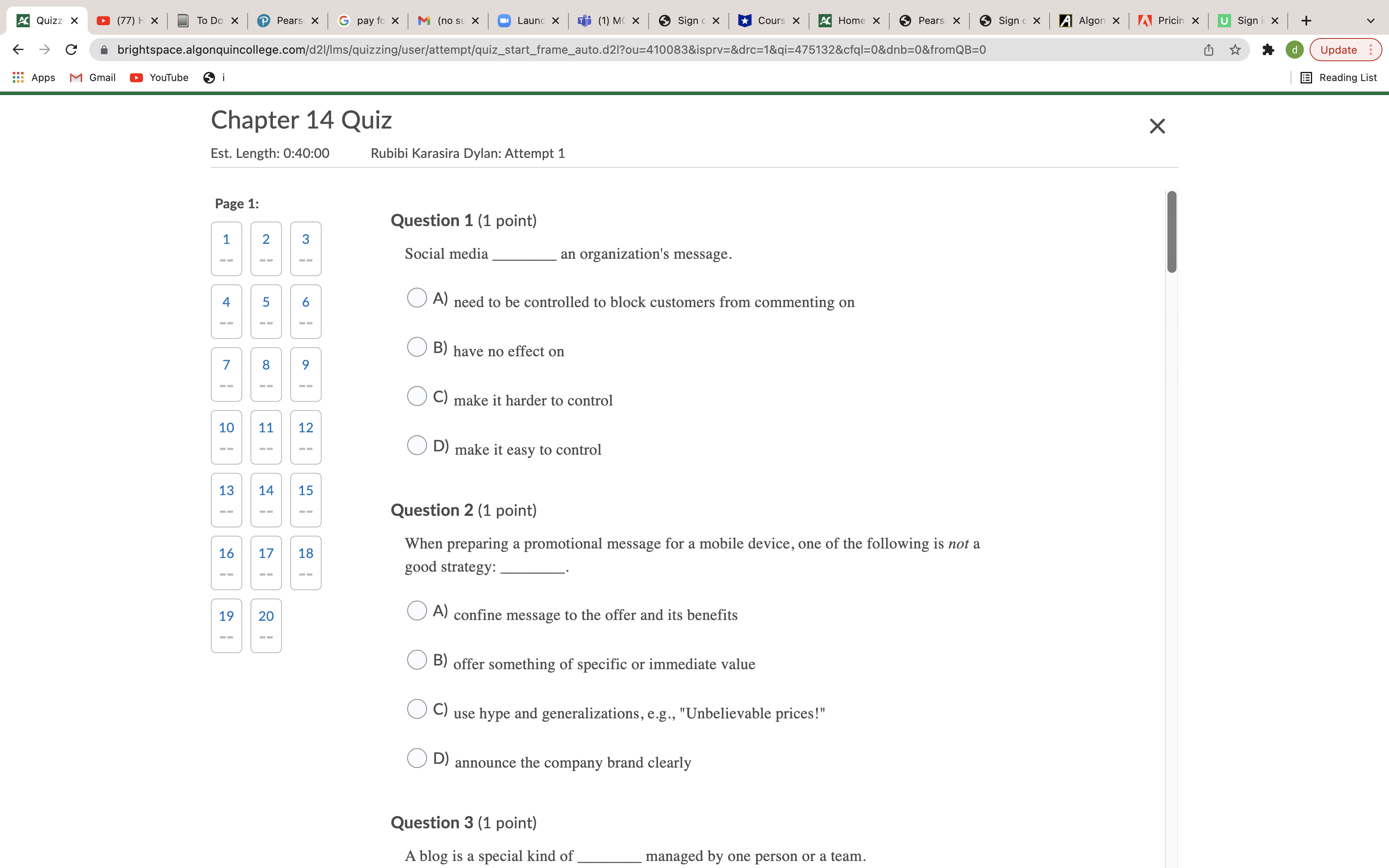 Ac Quizz X (77) + X To Do X Pears x G pay fo x M