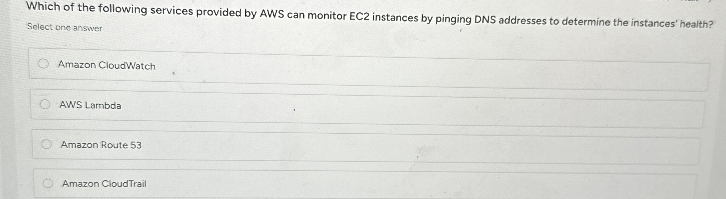 Which of the following services provided by AWS