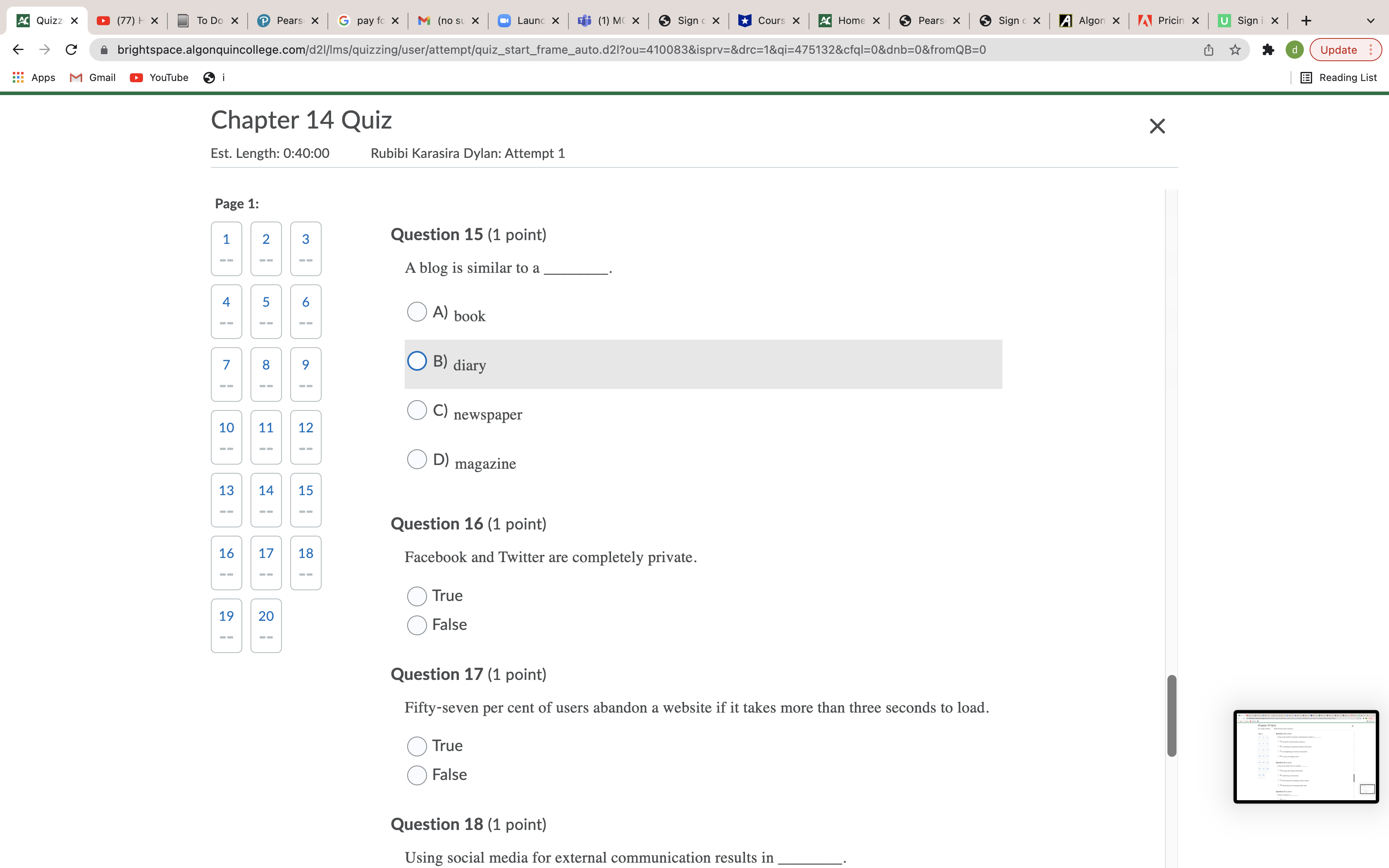 Ac Quizz X (77) + X To Do X Pears x G pay fo x M