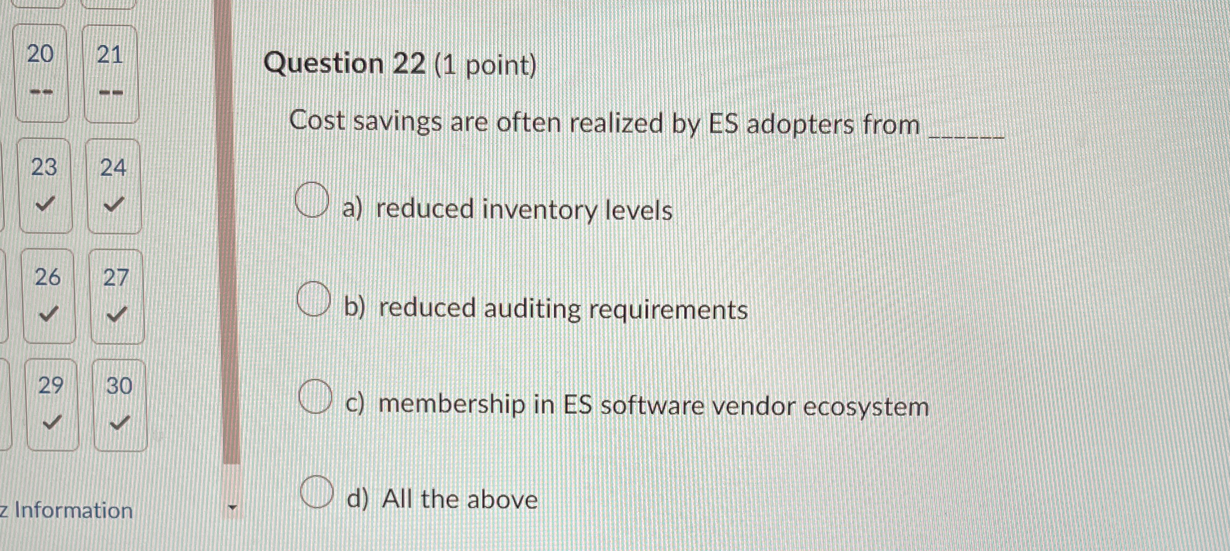 Question 2 2 ( 1 point ) Cost savings are often
