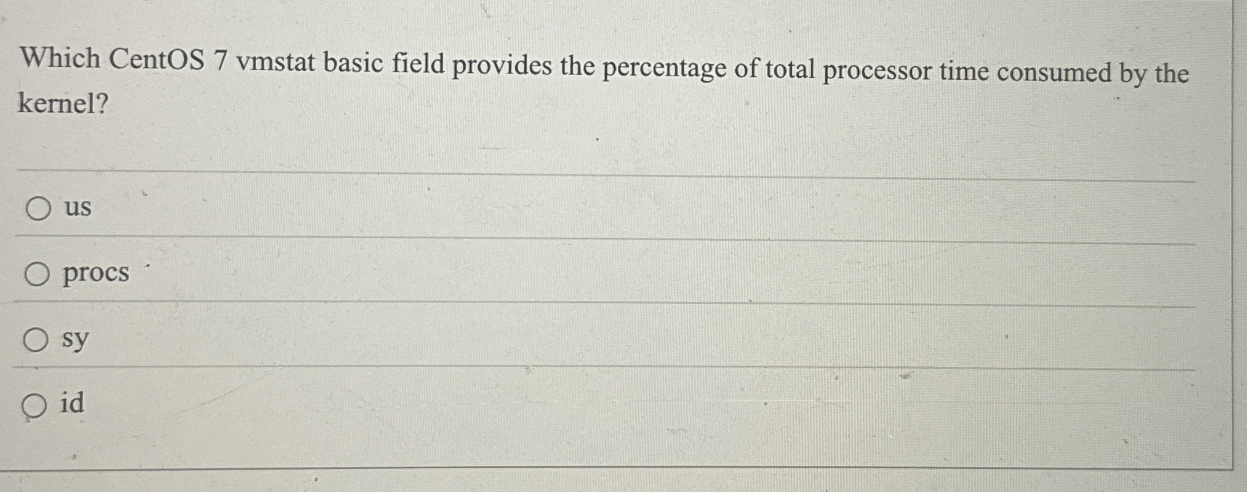 Which CentOS 7 vmstat basic field provides the