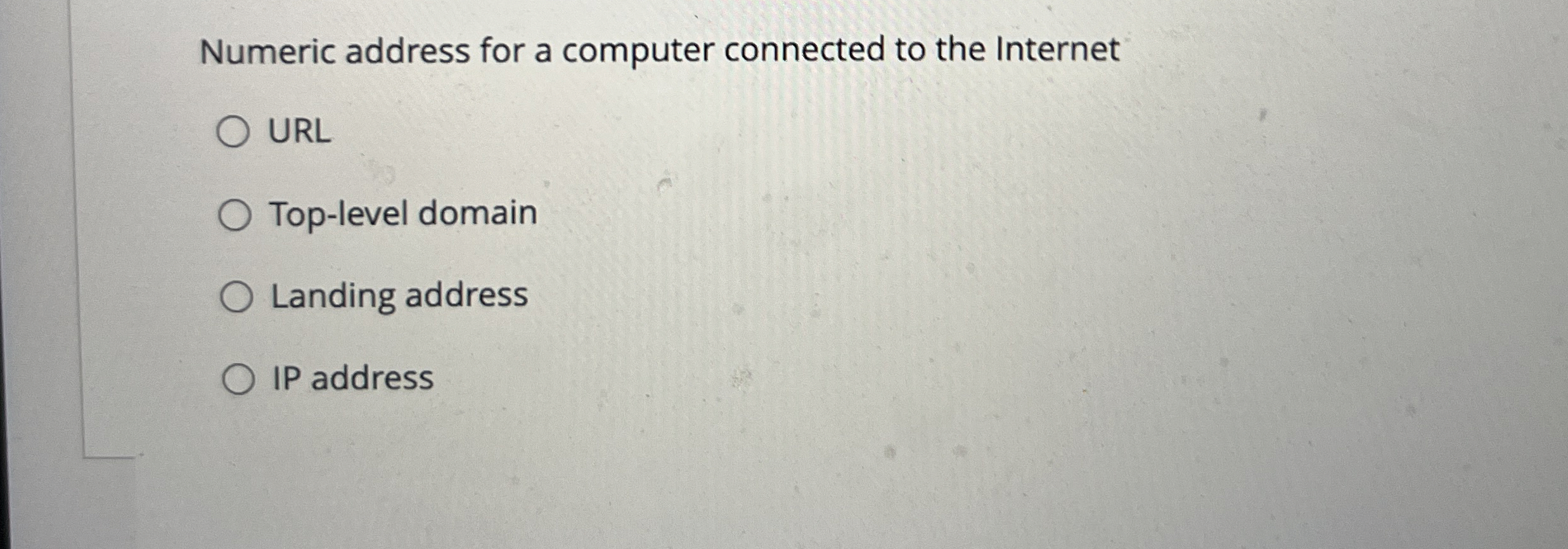 Numeric address for a computer connected to the