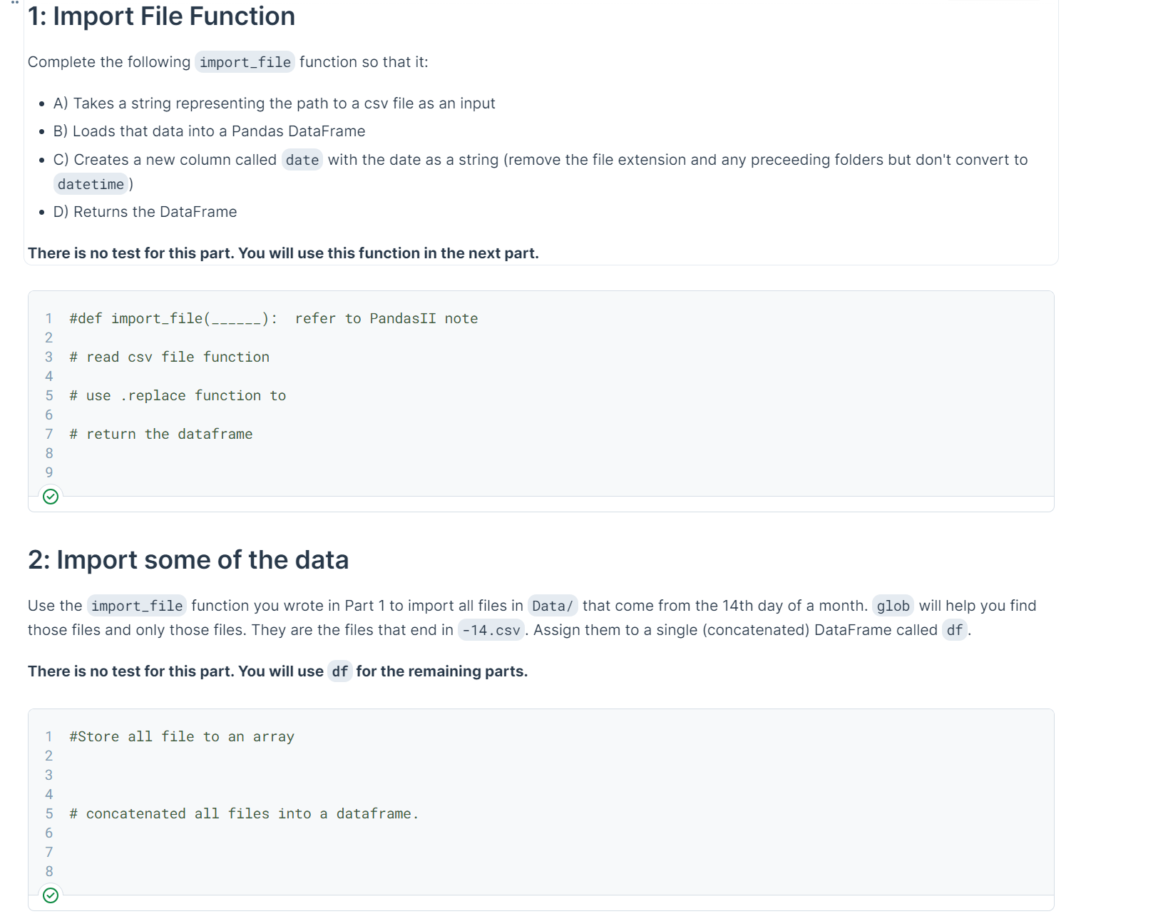 importing and displaying data in python using