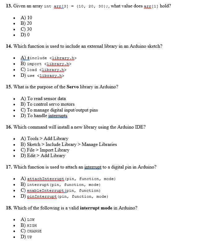 1 3 . Given an array int \ ( \ operatorname { arr