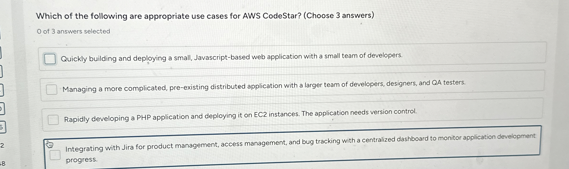 Which of the following are appropriate use cases
