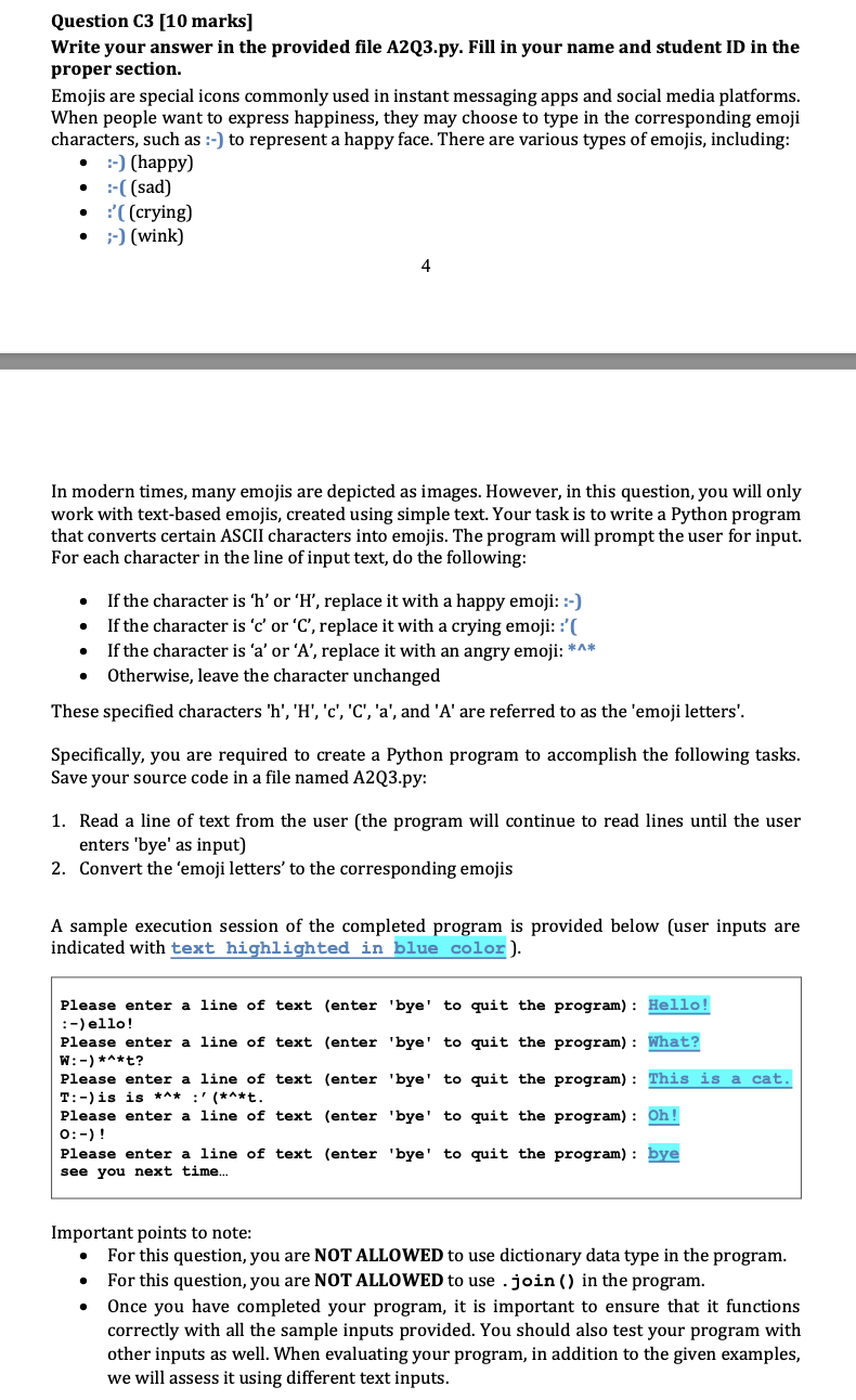 Question C 3 [ 1 0 marks ] Write your answer in
