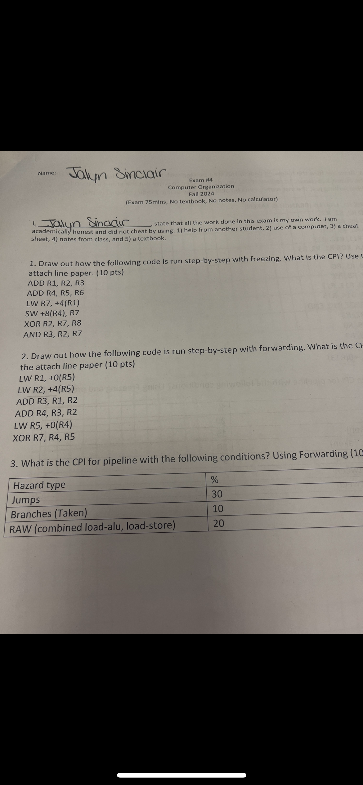Draw out how the following code is run step - by