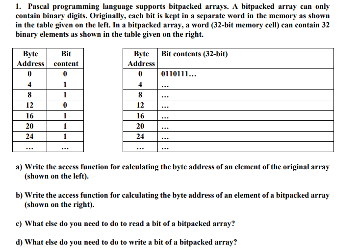 1 . Pascal programming language supports