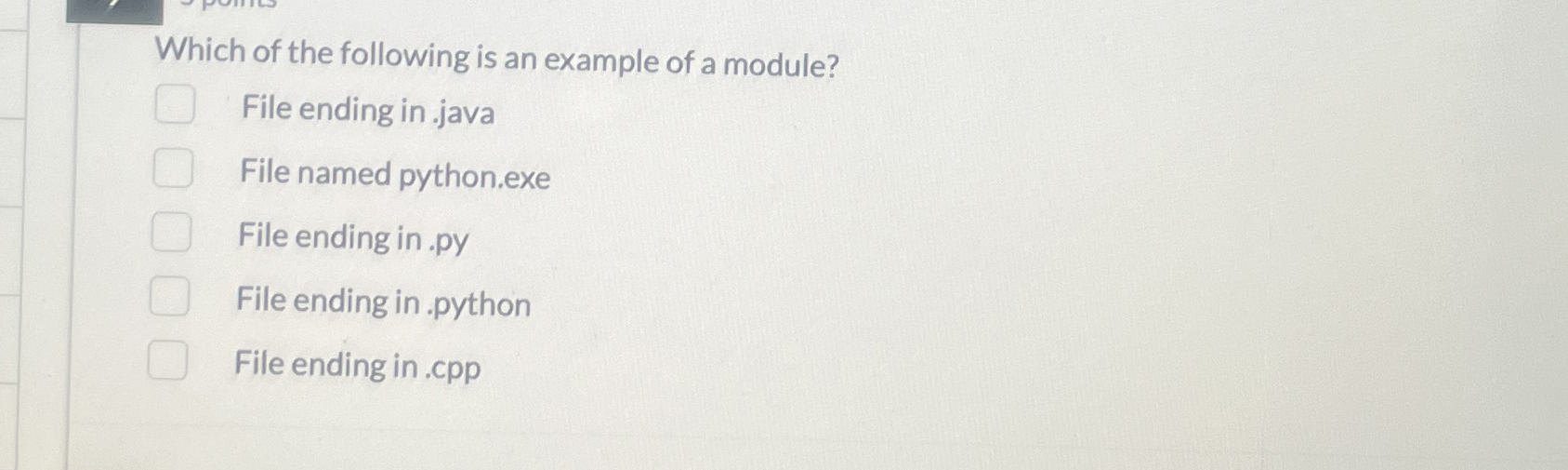 Which of the following is an example of a module?