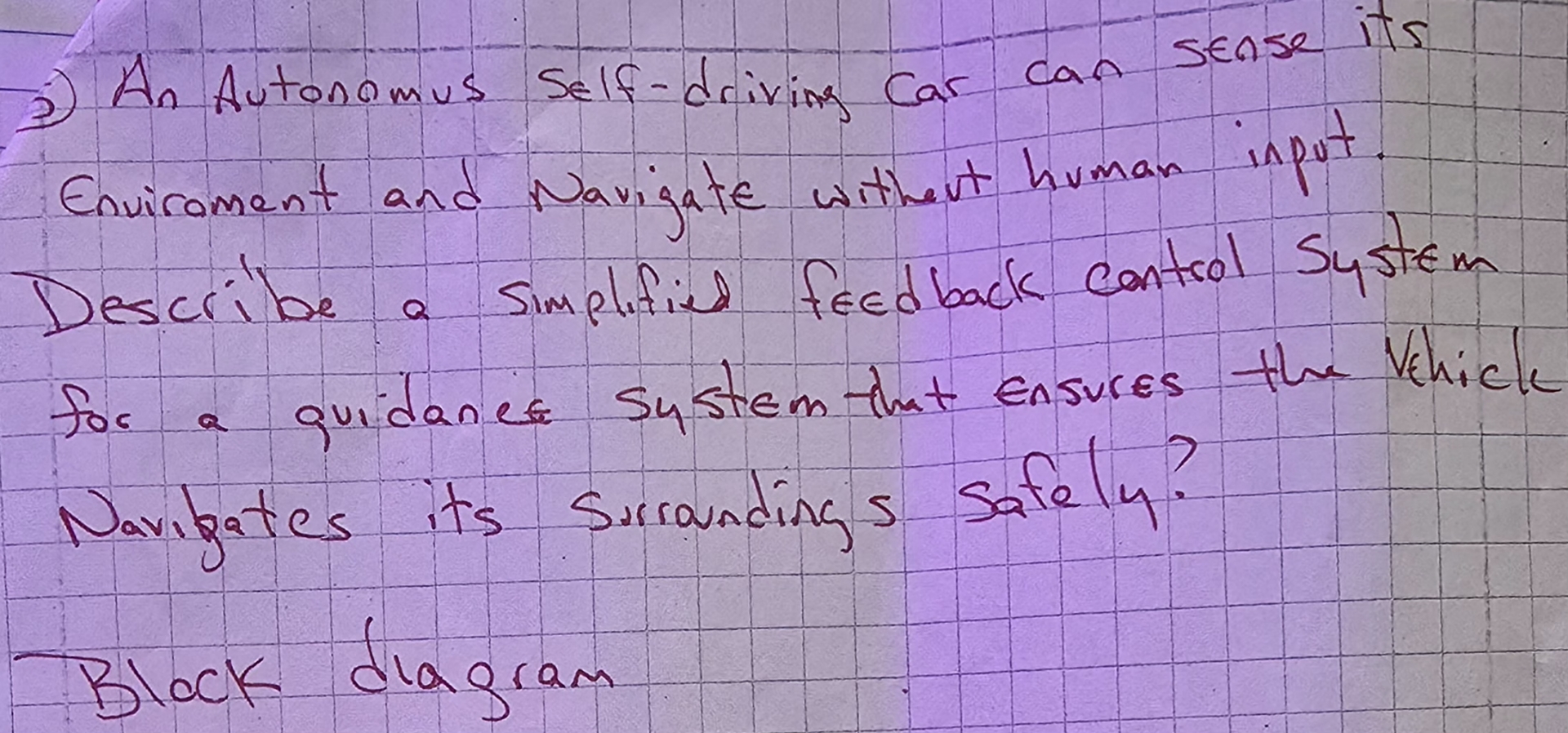 An Autonamus self - driving car can sense its