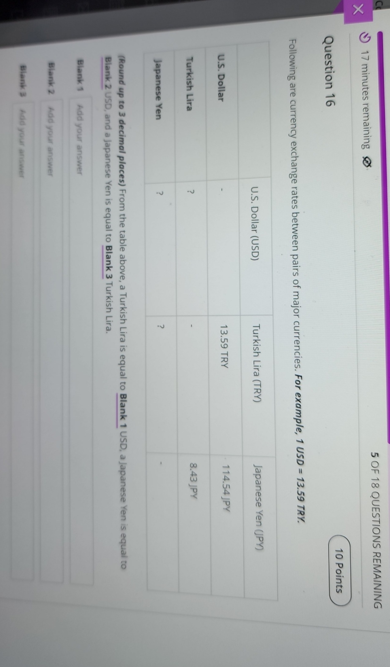 please help 5 OF 18 QUESTIONS REMAINING 17