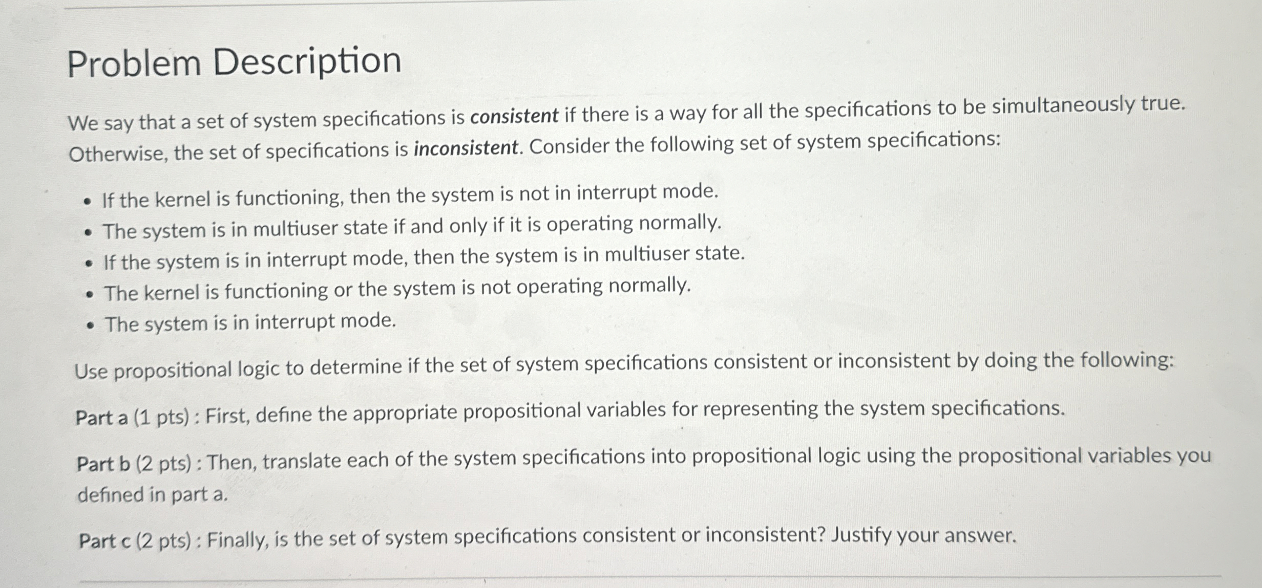 Problem Description We say that a set of system