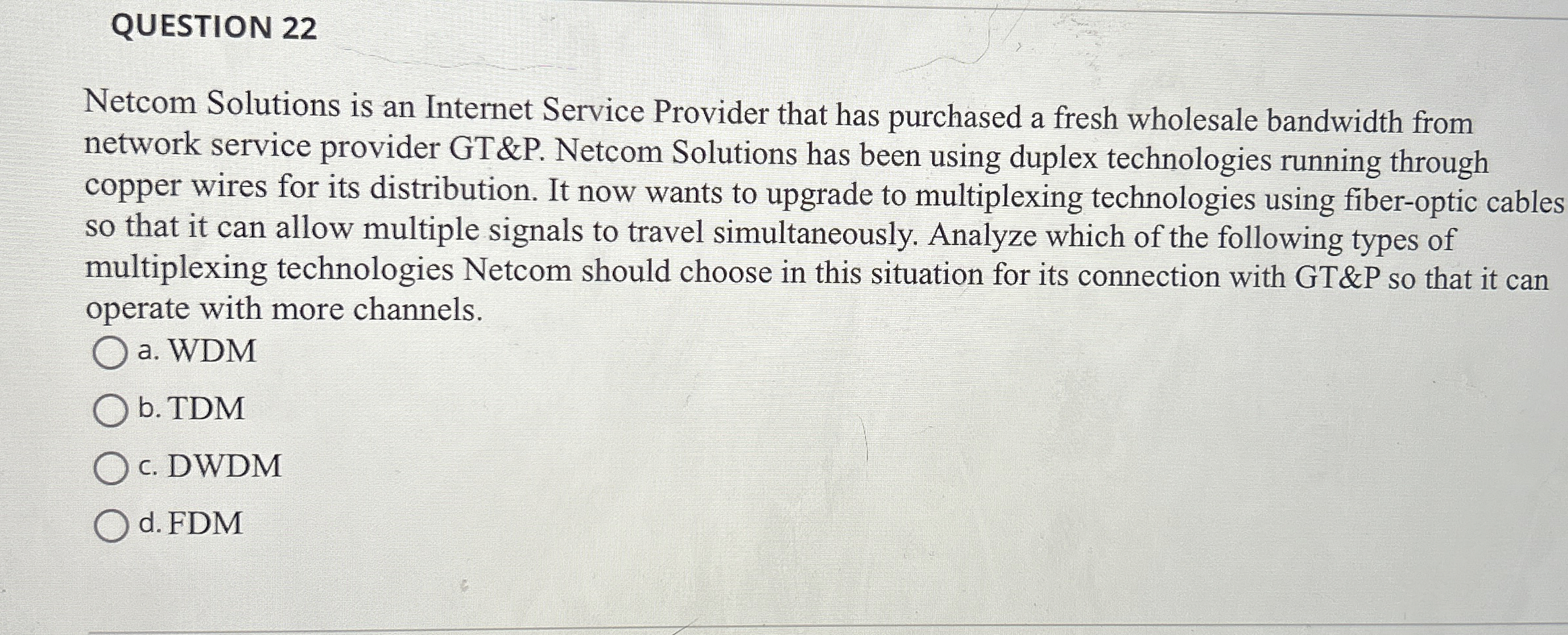 QUESTION 2 2 Netcom Solutions is an Internet