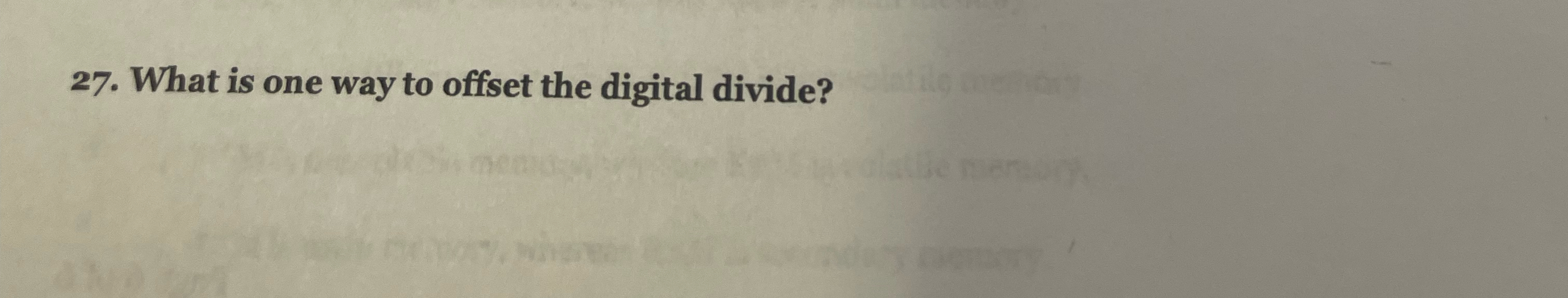 What is one way to offset the digital divide?