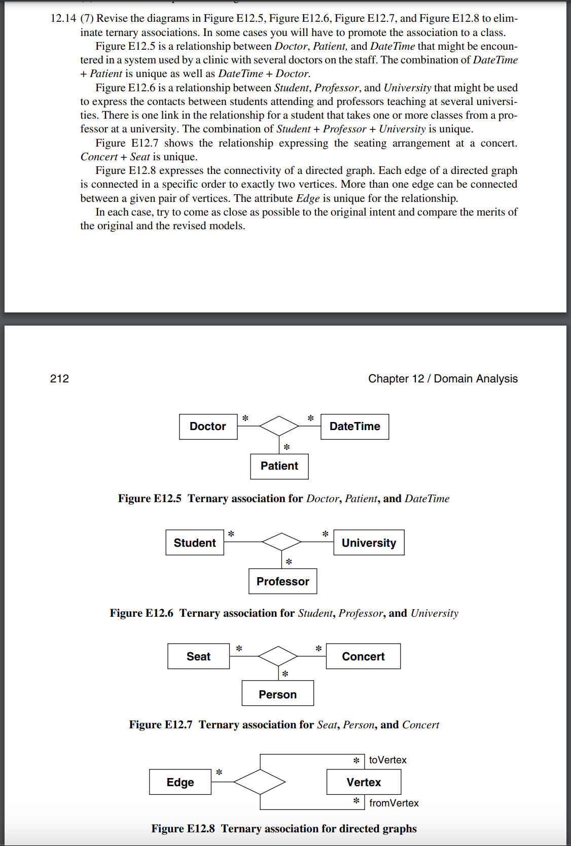 1 2 . 1 4 ( 7 ) Revise the diagrams in Figure E 1