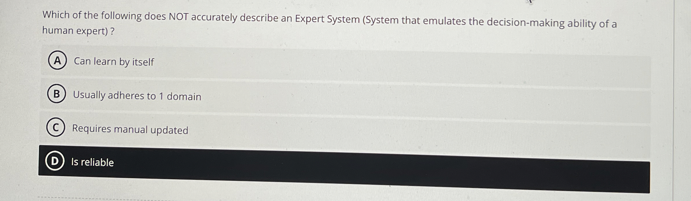 Which of the following does NOT accurately