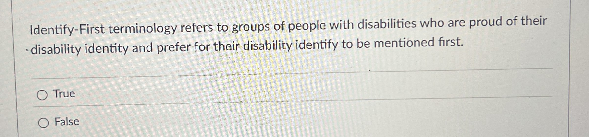 Identify - First terminology refers to groups of