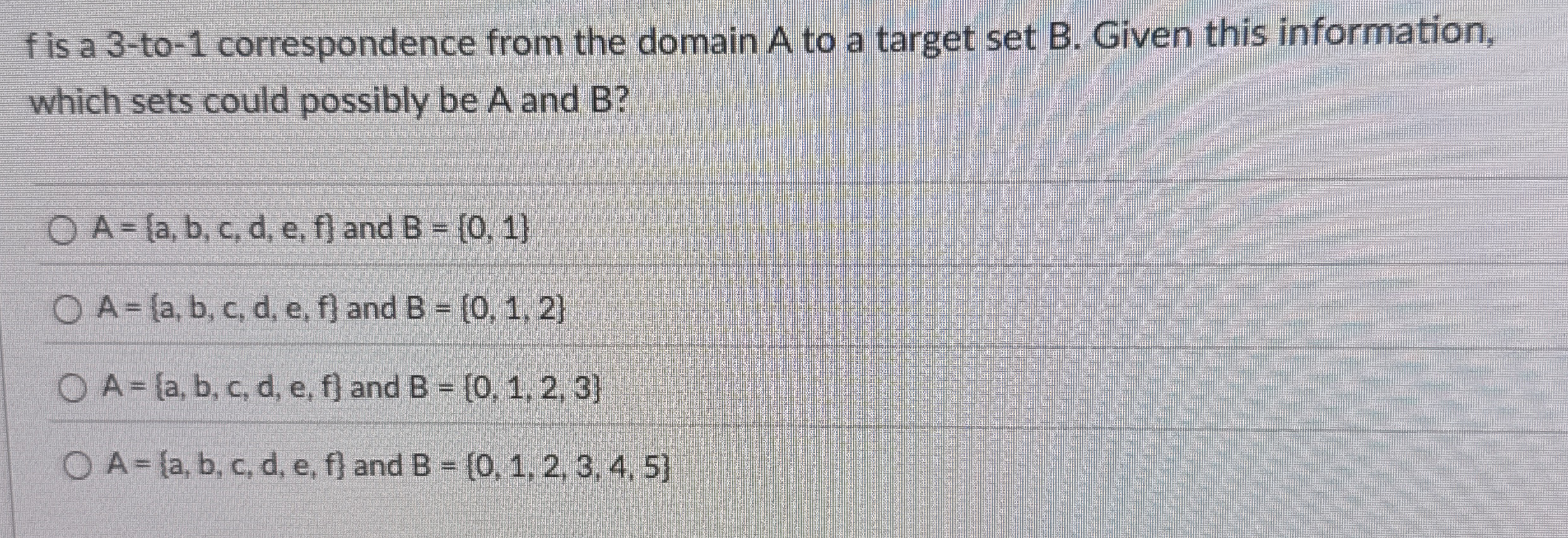 fis a 3 - to - 1 correspondence from the domain A