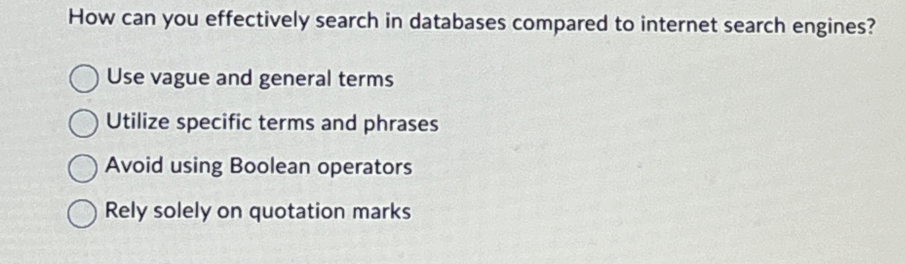 How can you effectively search in databases