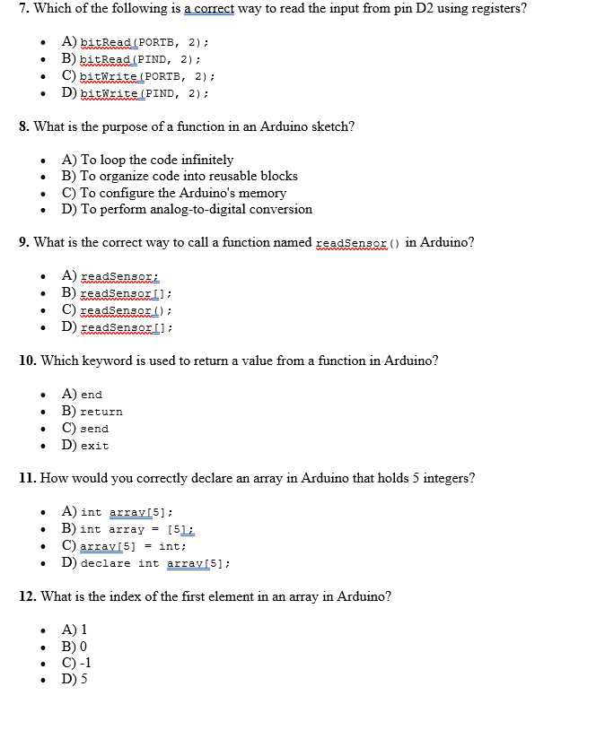 7 . Which of the following is a correct way to