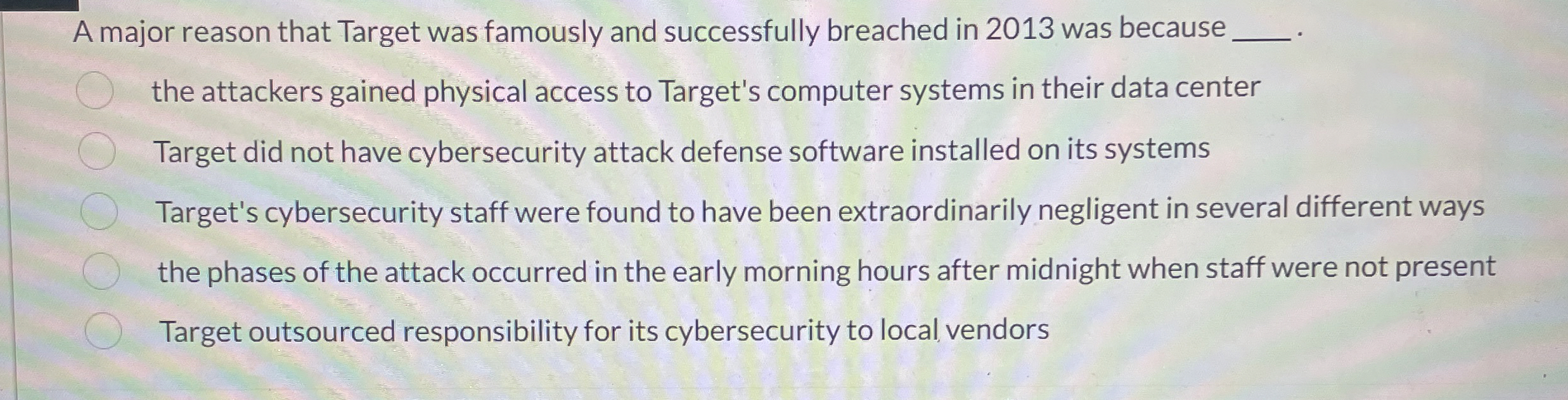 A major reason that Target was famously and
