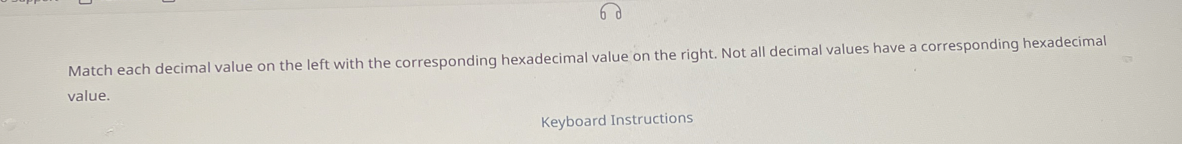 Match each decimal value on the left with the