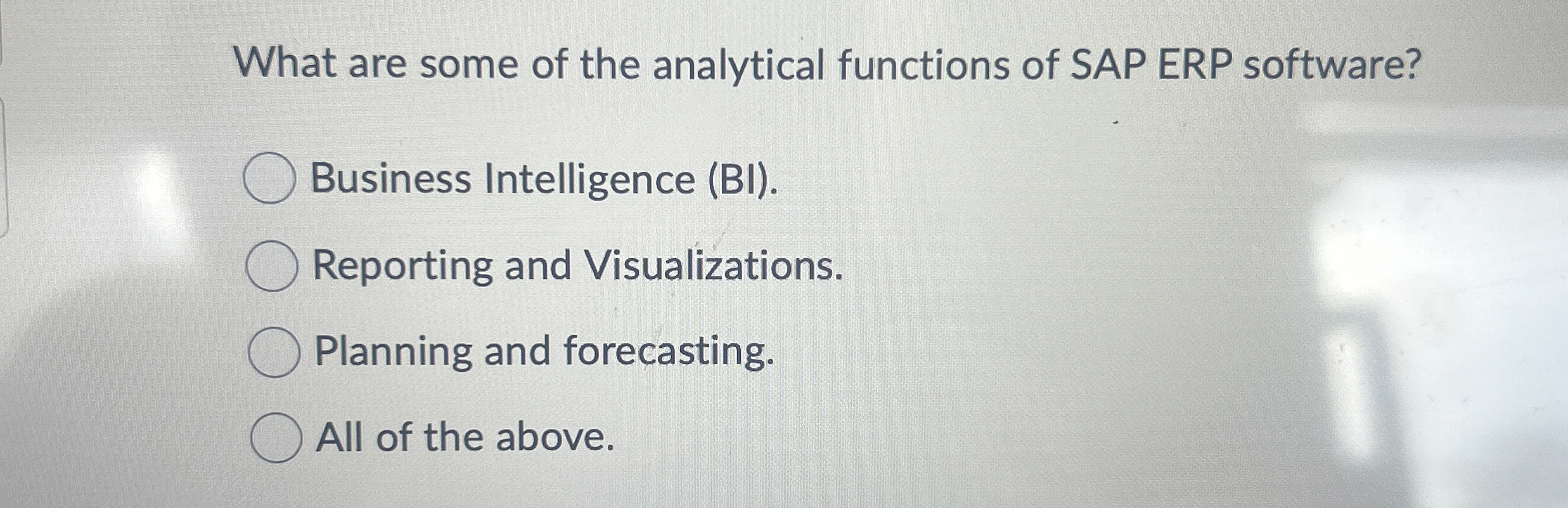 What are some of the analytical functions of SAP