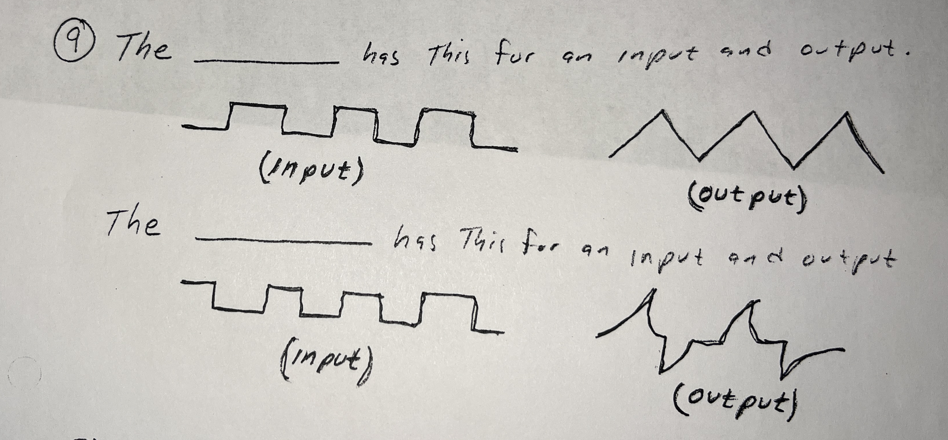 ( 9 ) The has this for an input and output. (