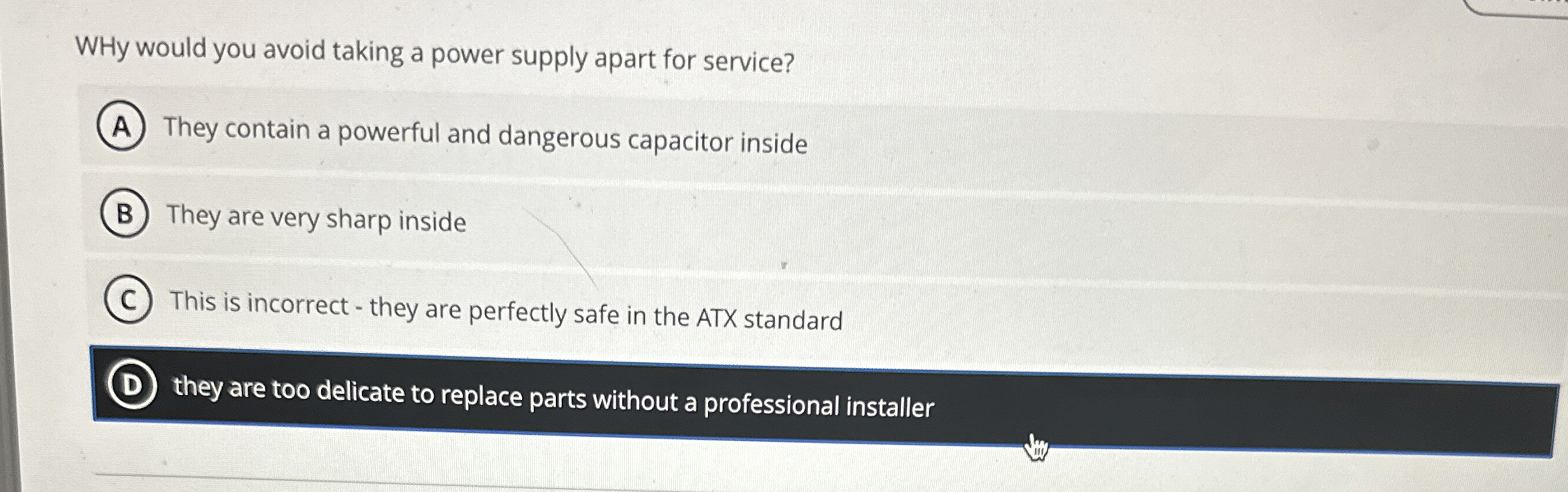 WHy would you avoid taking a power supply apart